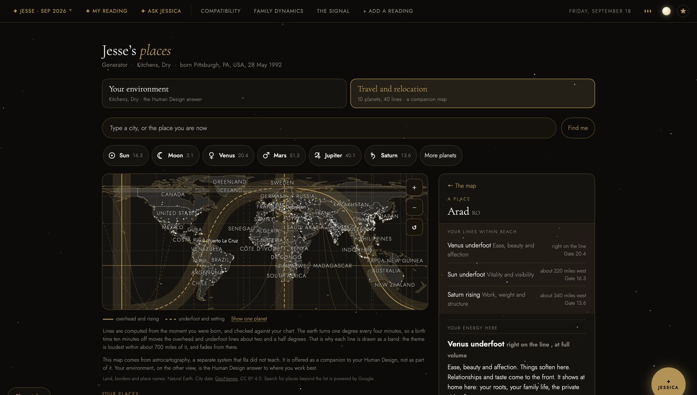 The same map and city panel in the dark theme.